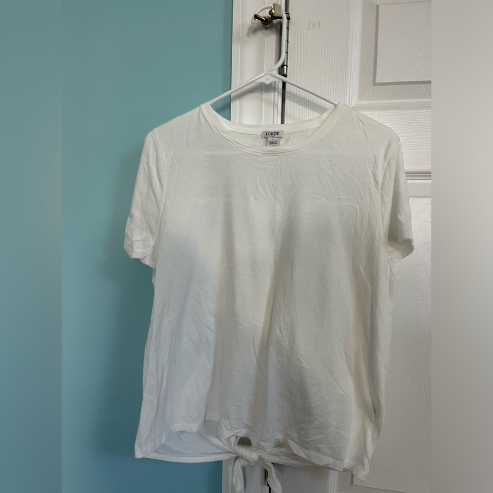 J Crew white t-shirt with tie in the back- size large